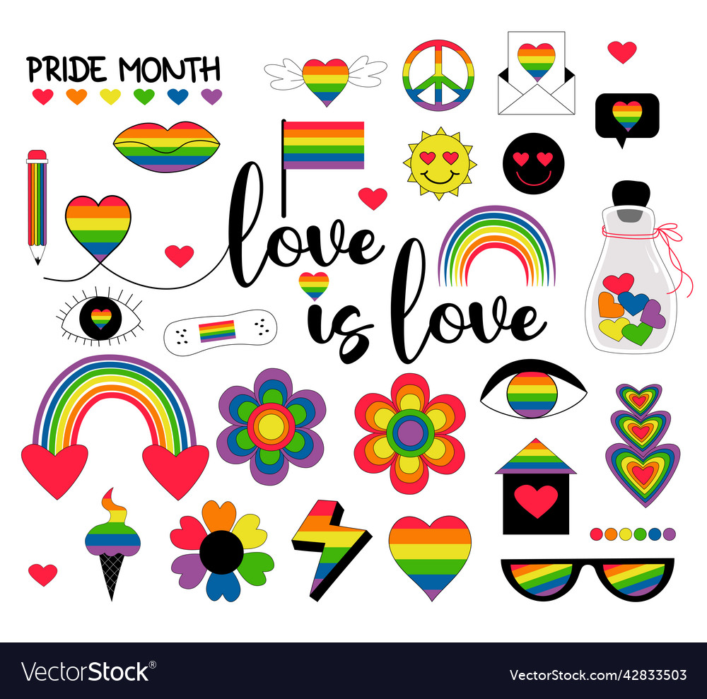 Lgbt Pride Month Collection Lgbtq Community Vector Image 4804