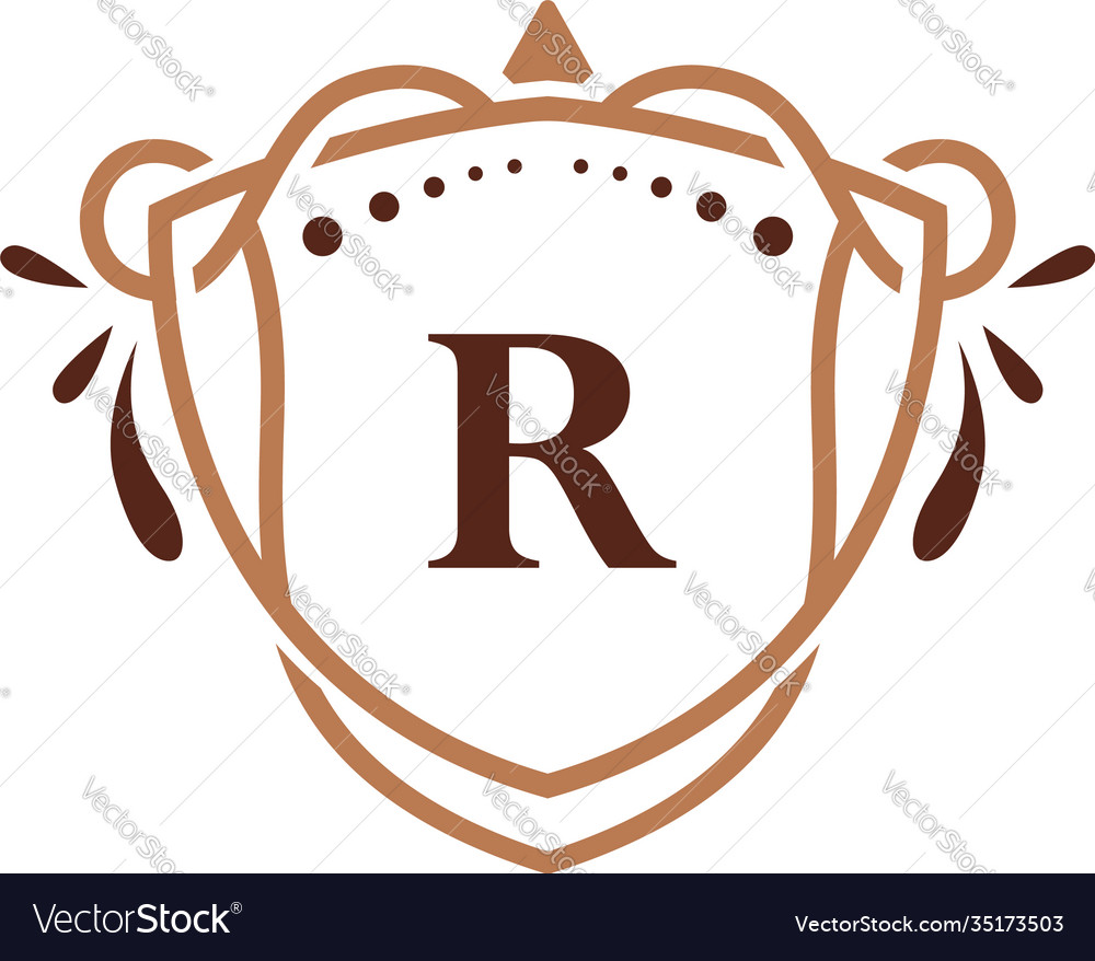 Luxury r initial logo frame symbol Royalty Free Vector Image