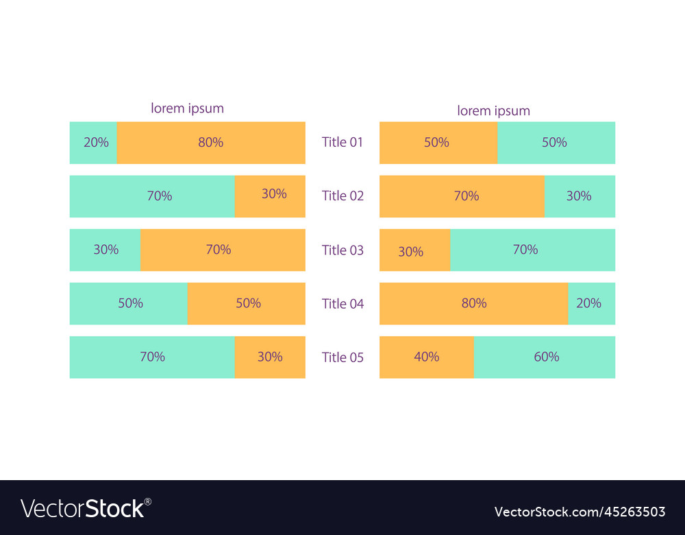 Mirror rectangular infographic chart design Vector Image