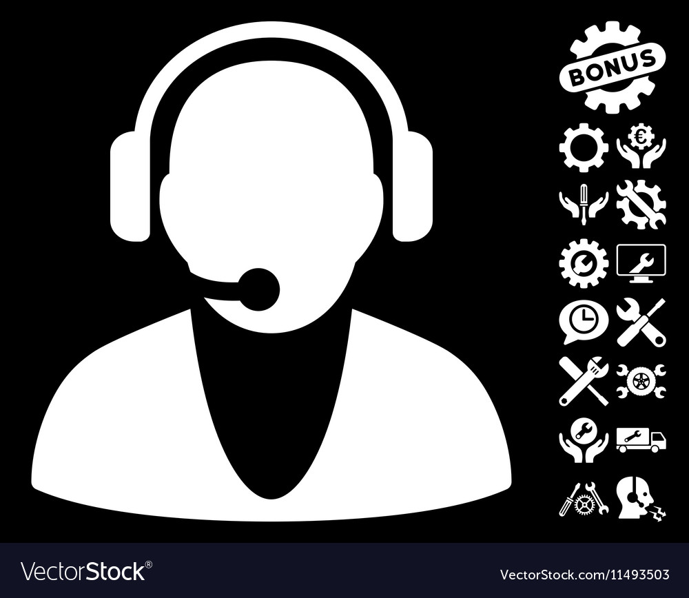 Operator icon with tools bonus Royalty Free Vector Image