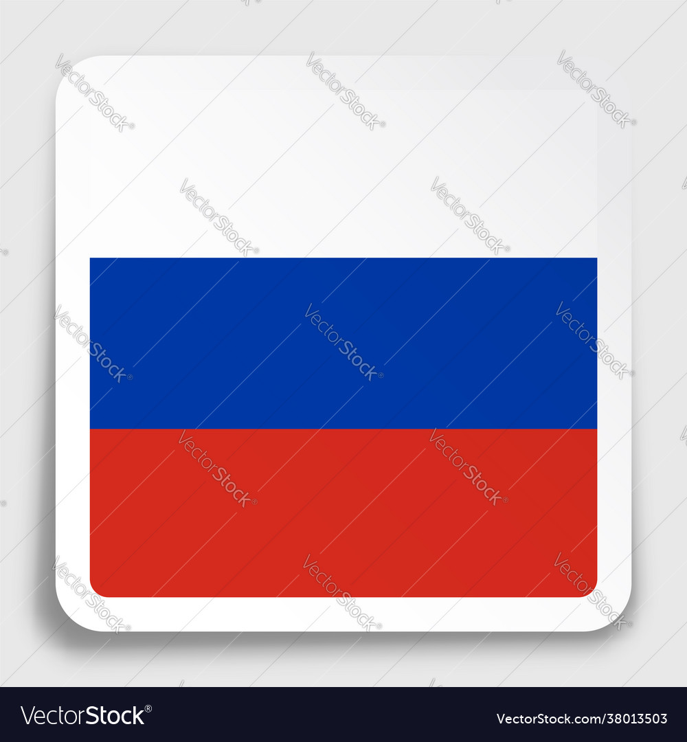 Russian federation flag icon on paper square Vector Image