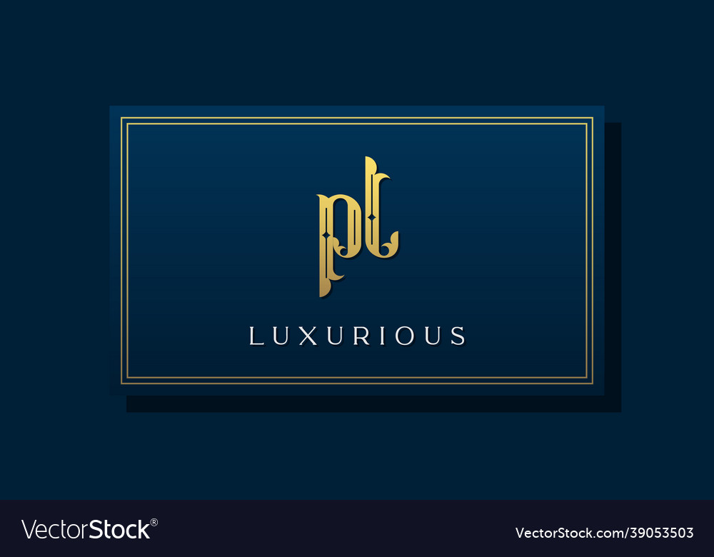 Vintage royal initial letters pl logo