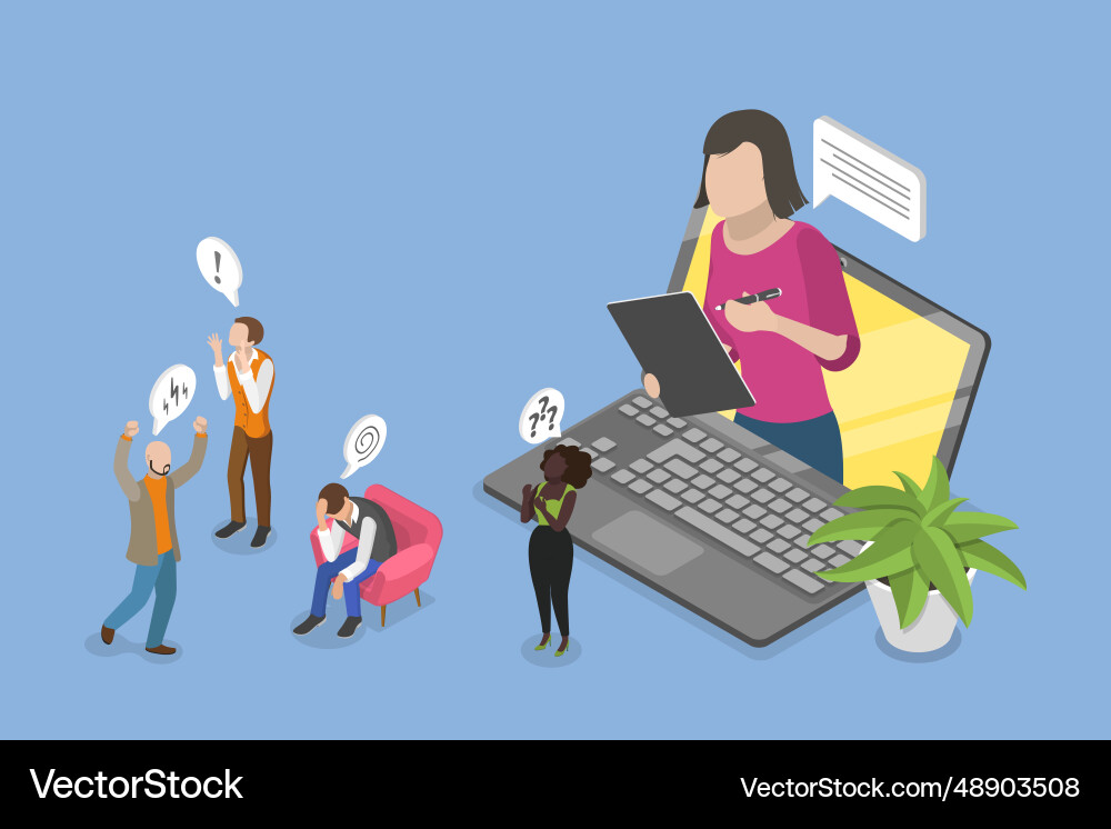 3d isometric flat conceptual Royalty Free Vector Image