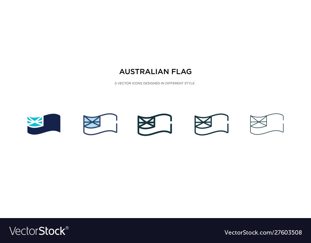 Australische Flagge Icon in verschiedenen Stil zwei