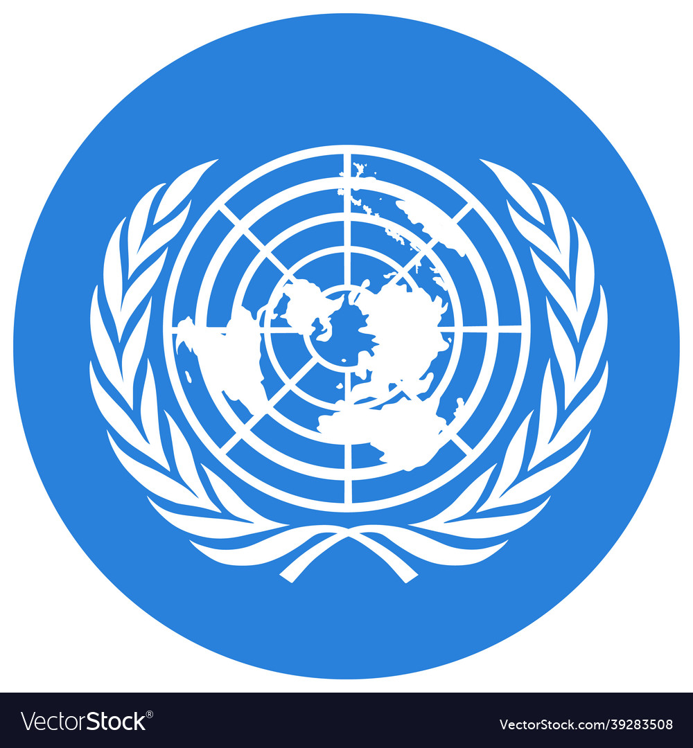 Circle united nations flag un Royalty Free Vector Image