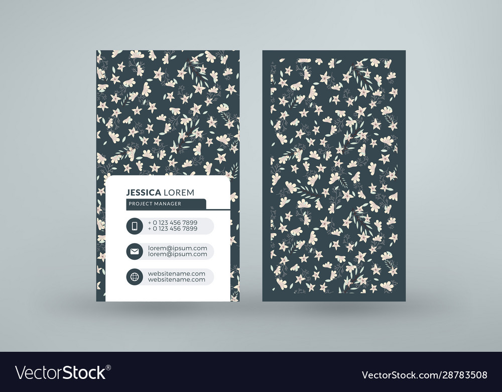 Double-sided vertical business card template