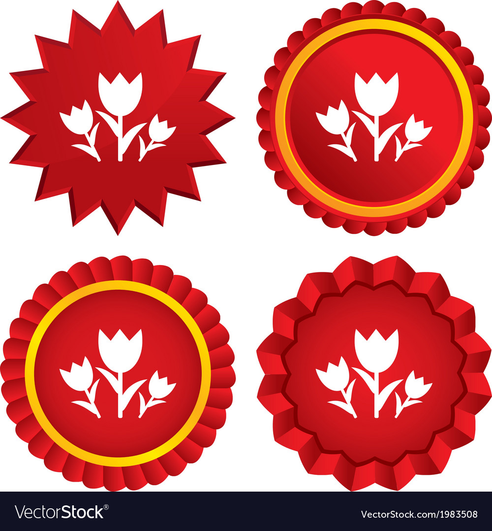 Flowers Sign Icon Roses Symbol Royalty Free Vector Image