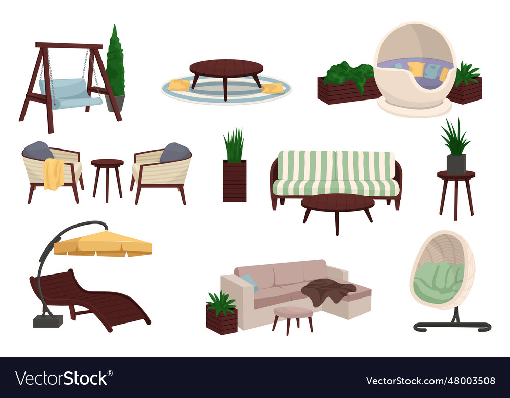 Garden Furniture Set Royalty Free Vector Image