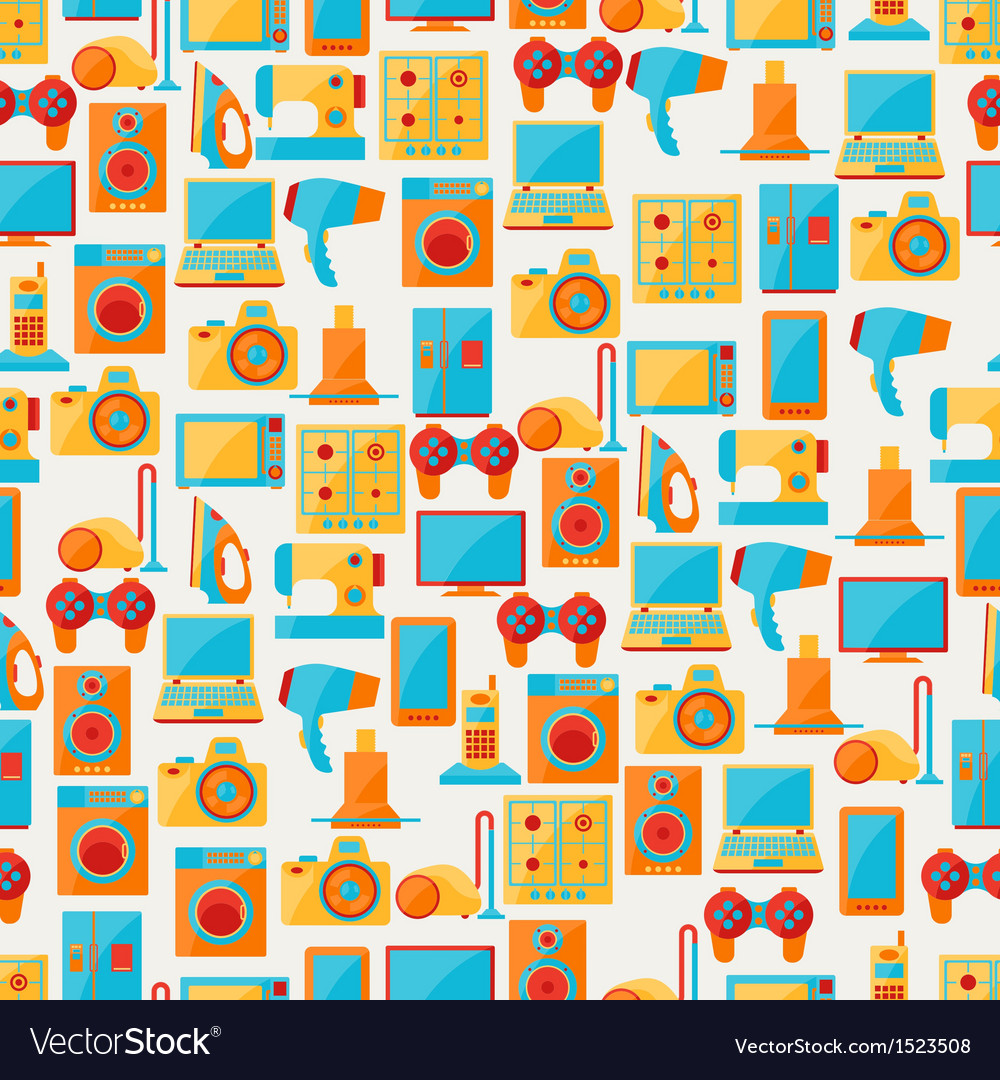 Home appliances and electronics seamless patterns