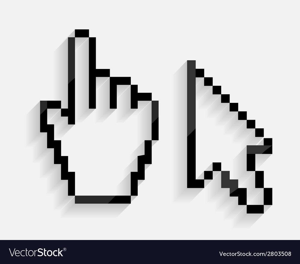 Mouse hand and arrow cursor set