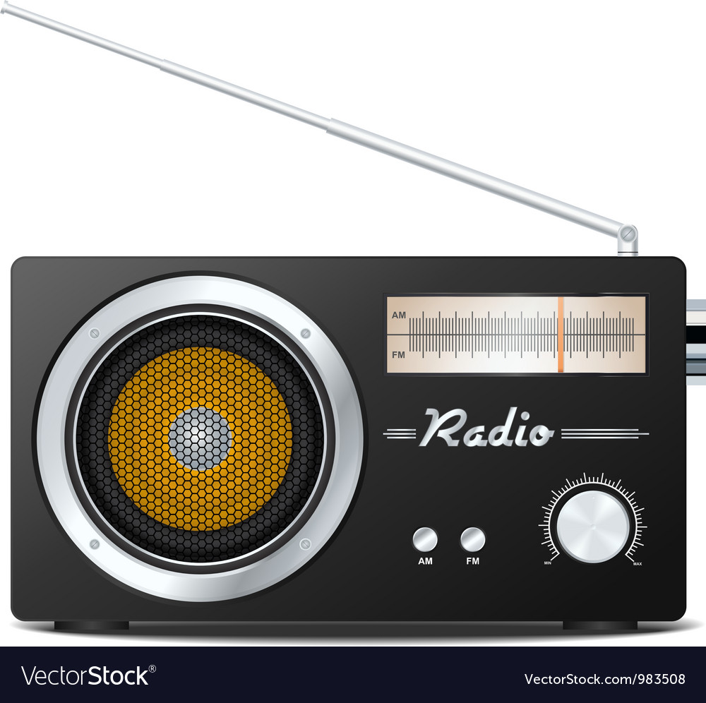 Retro radio Royalty Free Vector Image - VectorStock