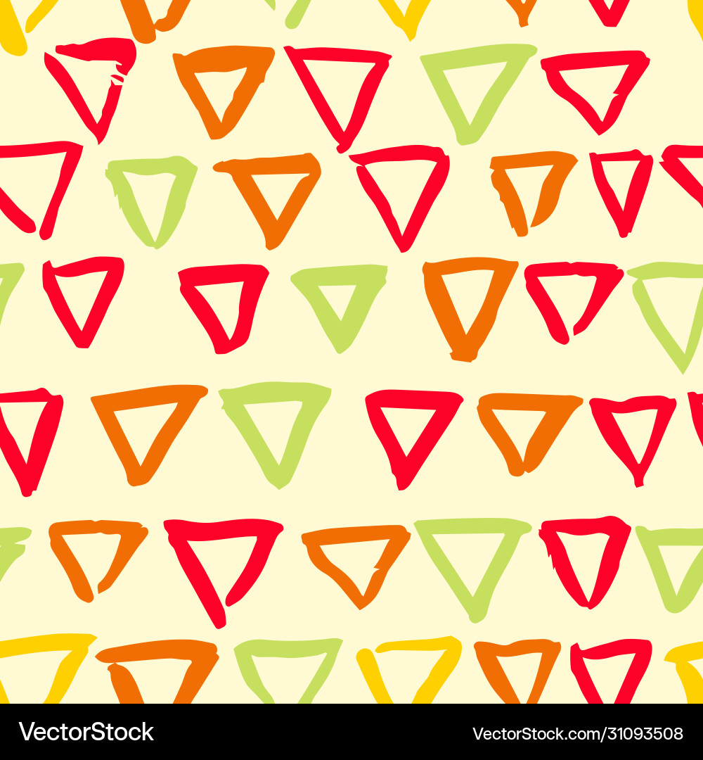 Seamless pattern with textured triangles Vector Image