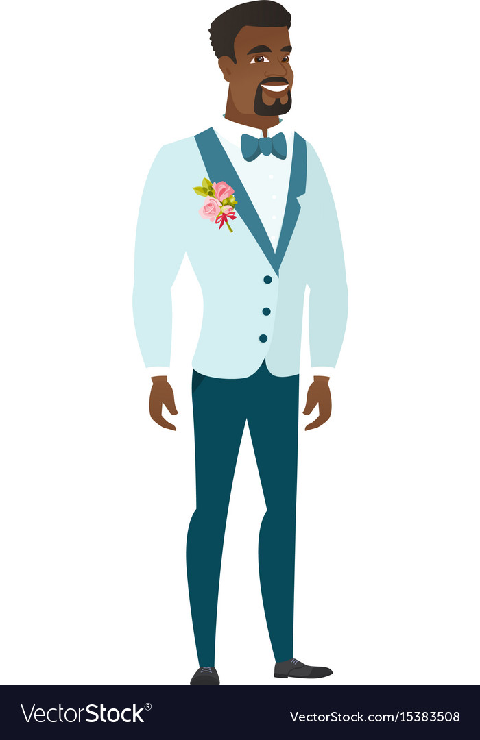 Young african-american confident groom