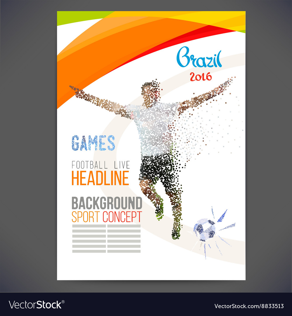 brazil soccer poster template royalty free vector image