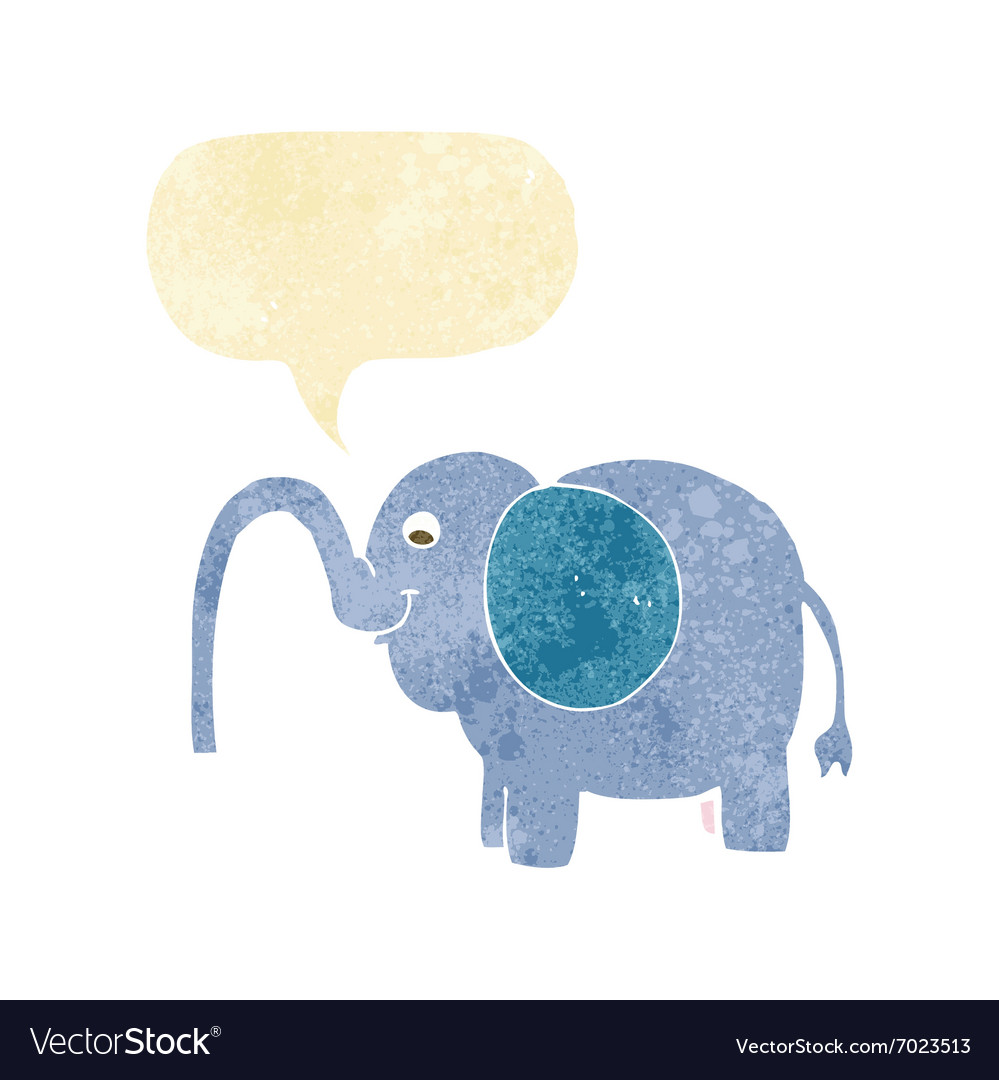 Cartoon elephant squirting water with speech Vector Image