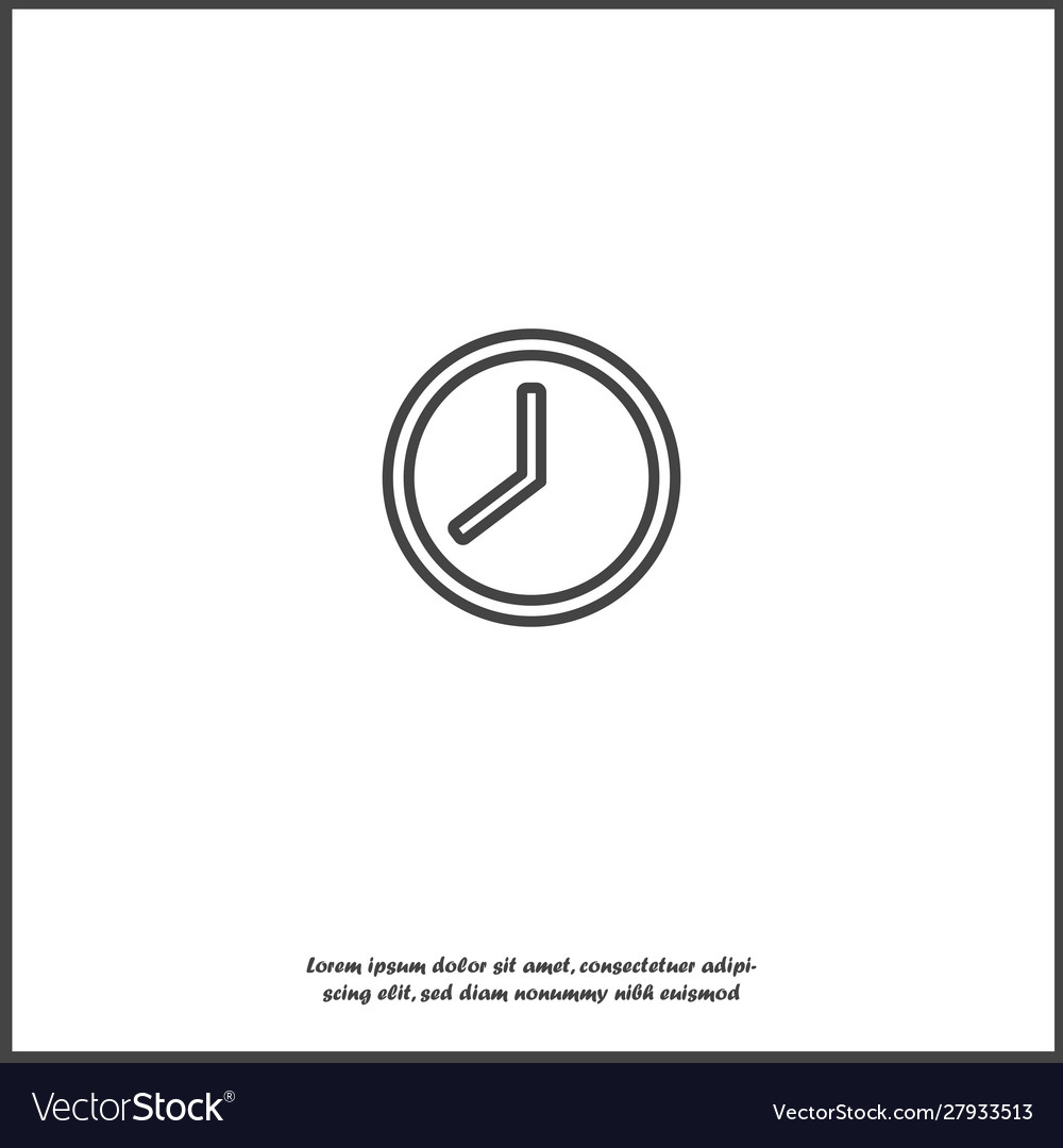 Clock icon on white isolated background