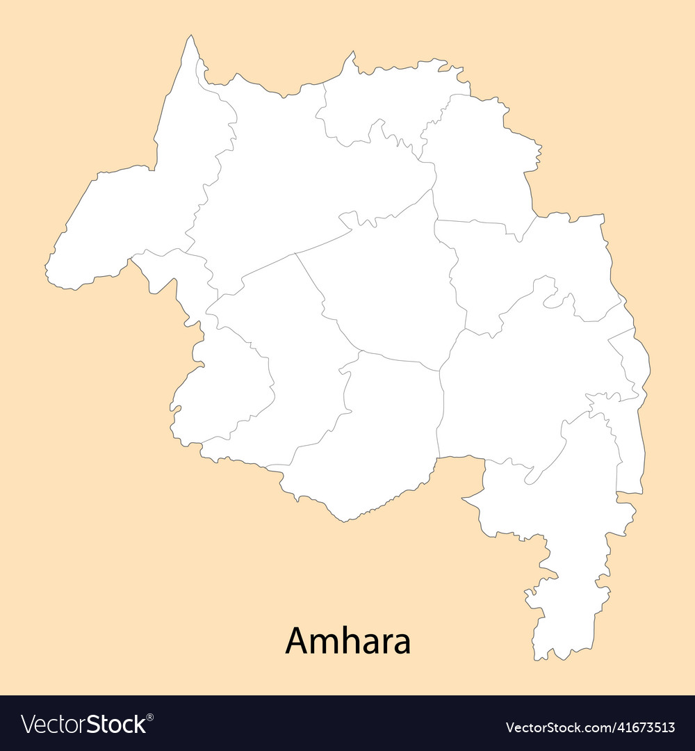 High quality map of amhara is a region ethiopia Vector Image