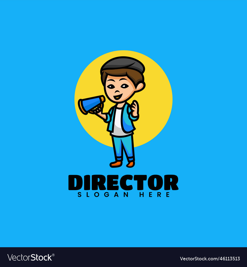 Logo director mascot cartoon style Royalty Free Vector Image