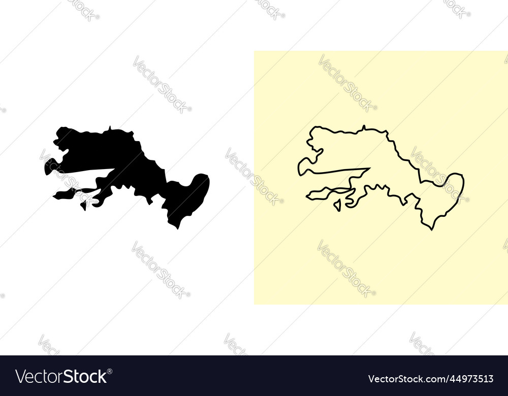 Mugla map turkey asia filled and outline Vector Image