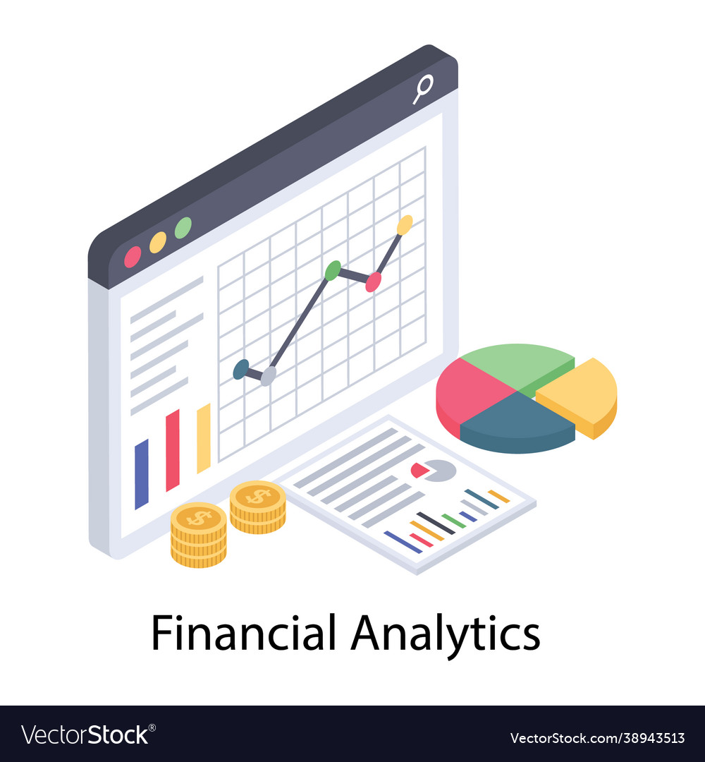 Online financial analytics Royalty Free Vector Image