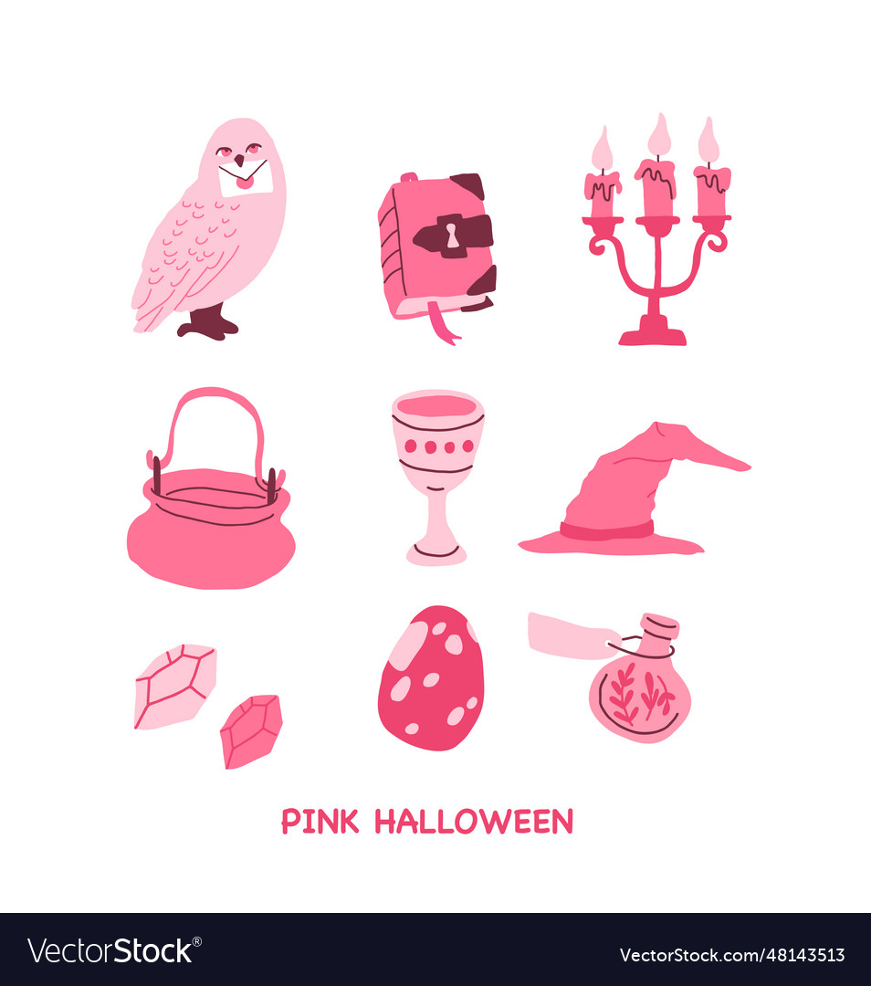 Pink halloween with candles mail owl