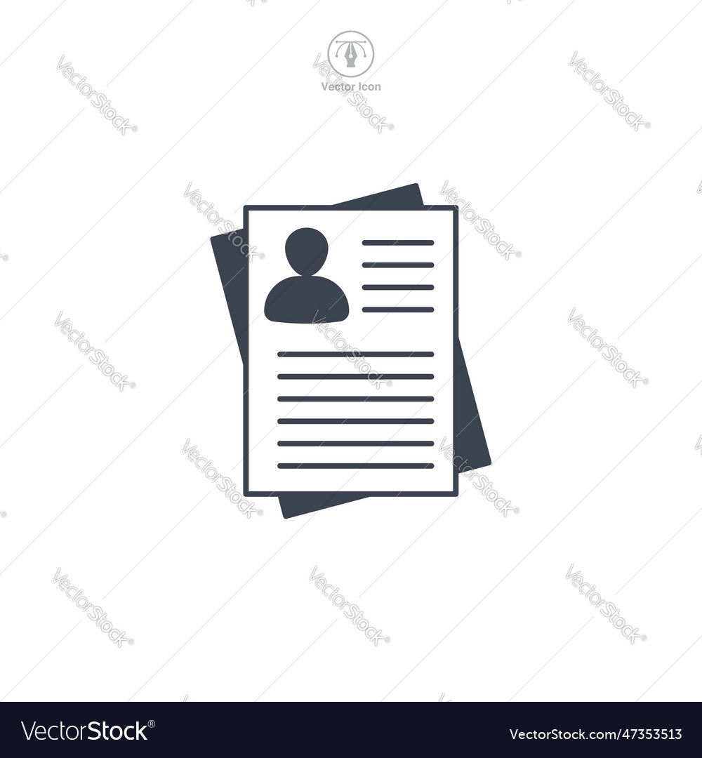 Resume icon symbol template for graphic and web Vector Image