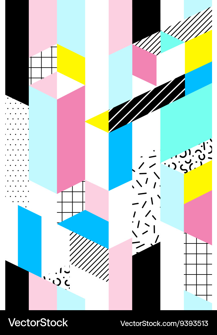 Seamless geometric pattern Memphis Style Vector Image
