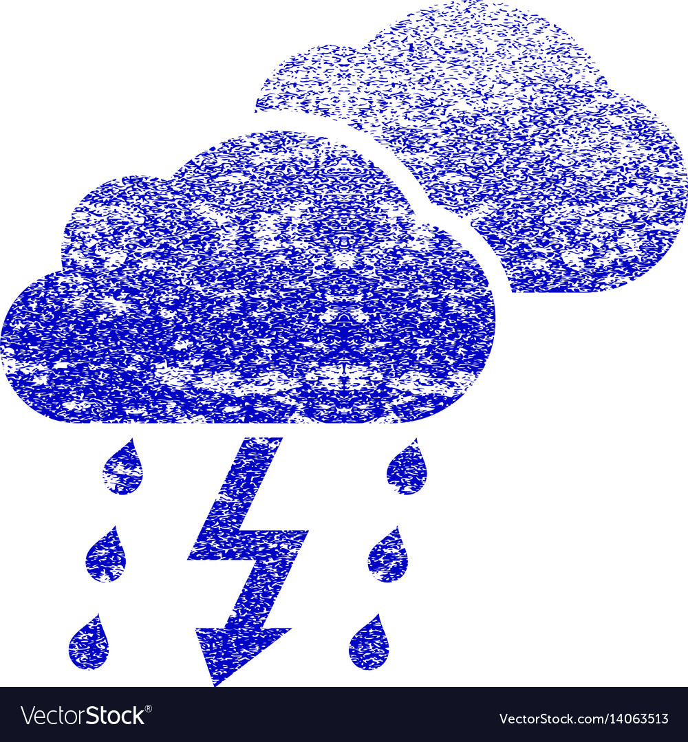 Thunderstorm clouds grunge textured icon