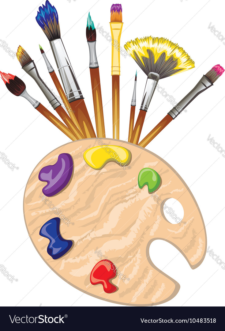 Brushes and Palette3 Royalty Free Vector Image