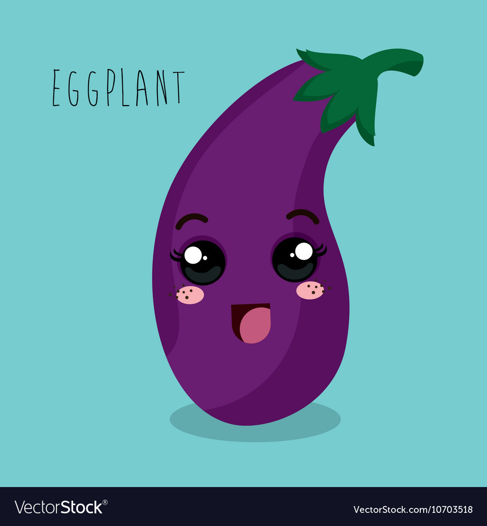 Cartoon eggplant vegetables design isolated Vector Image Cartoon eggplant vegetables design isolated Vector Image