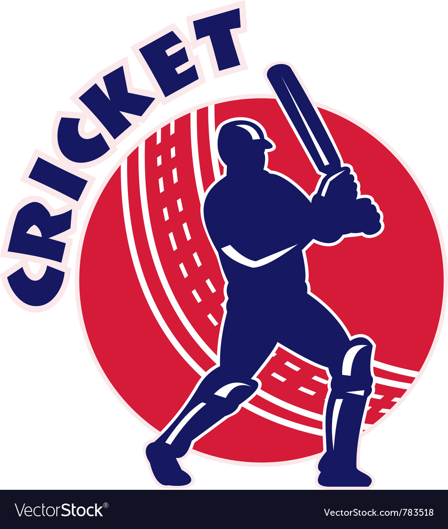 Cricket batsman background Royalty Free Vector Image