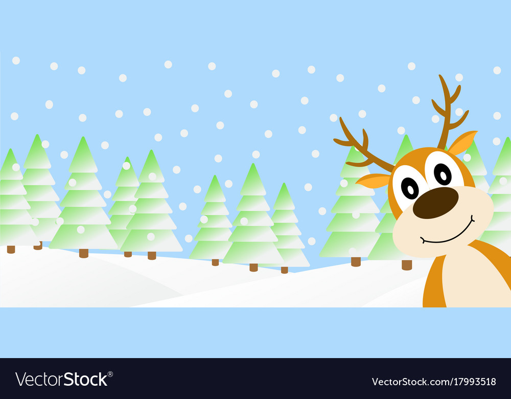 Deer in the winter forest