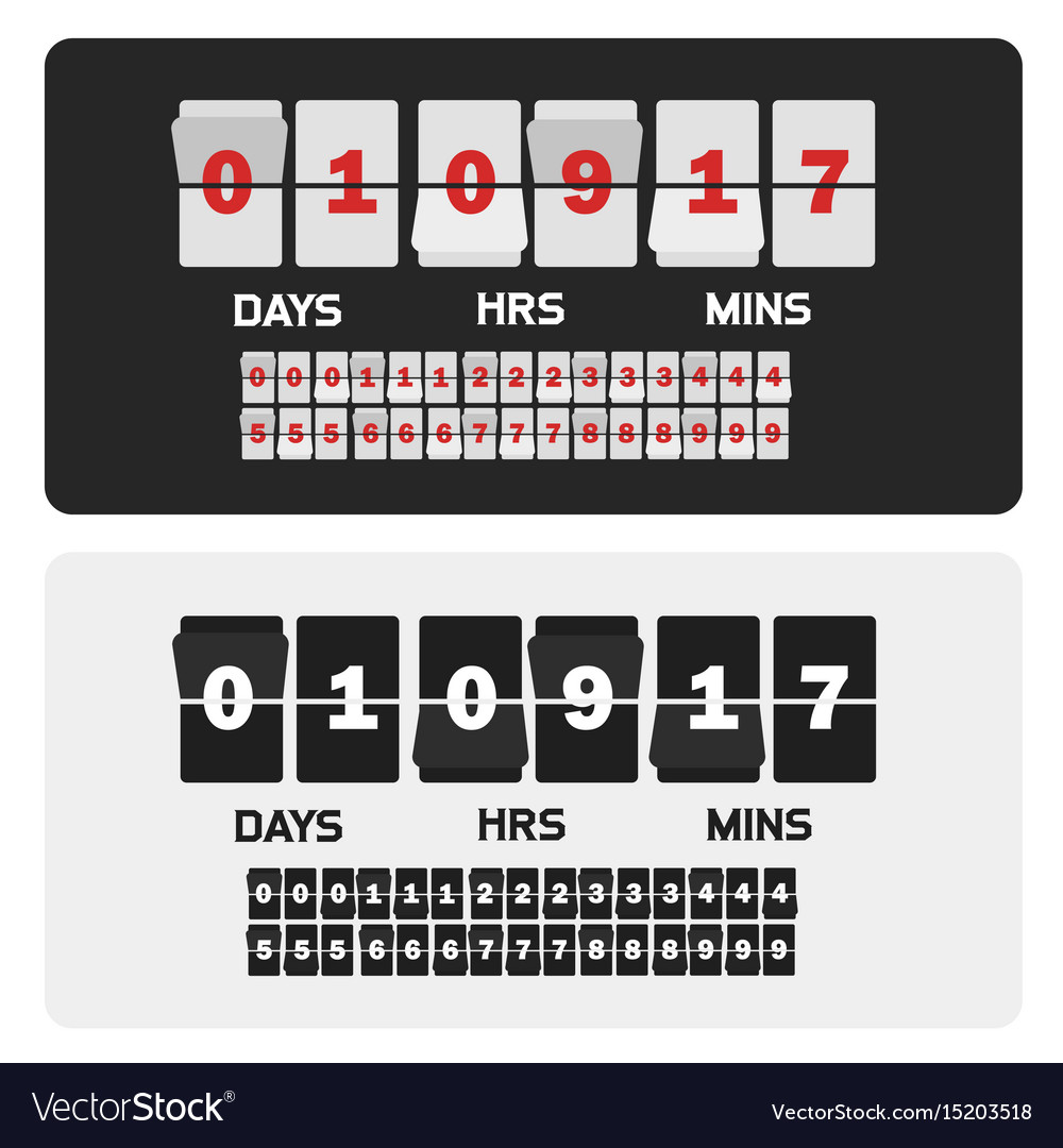 event presentation sale timer number counter vector image