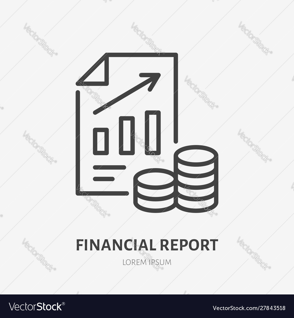 Financial report line icon pictograph