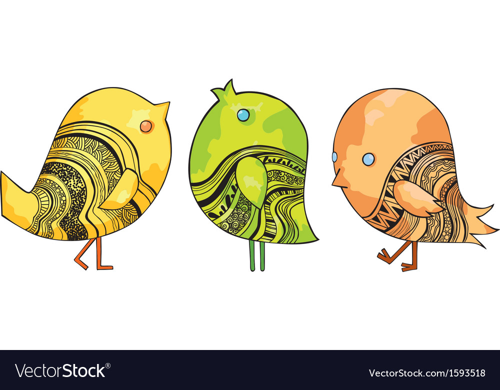 funny chirping birds royalty free vector image