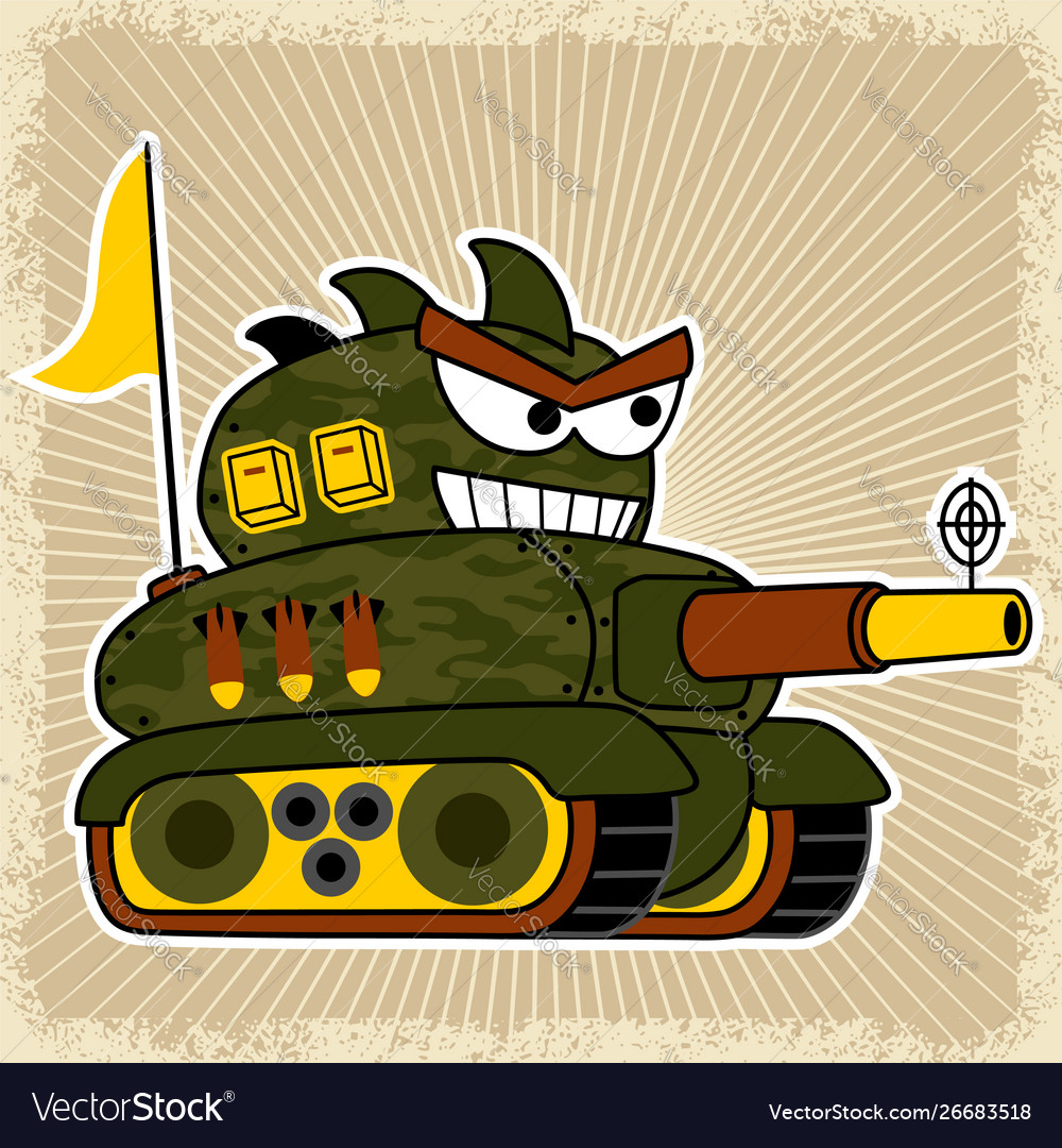 Robot tank cartoon with gun Royalty Free Vector Image Robot tank cartoon with gun Royalty Free Vector Image