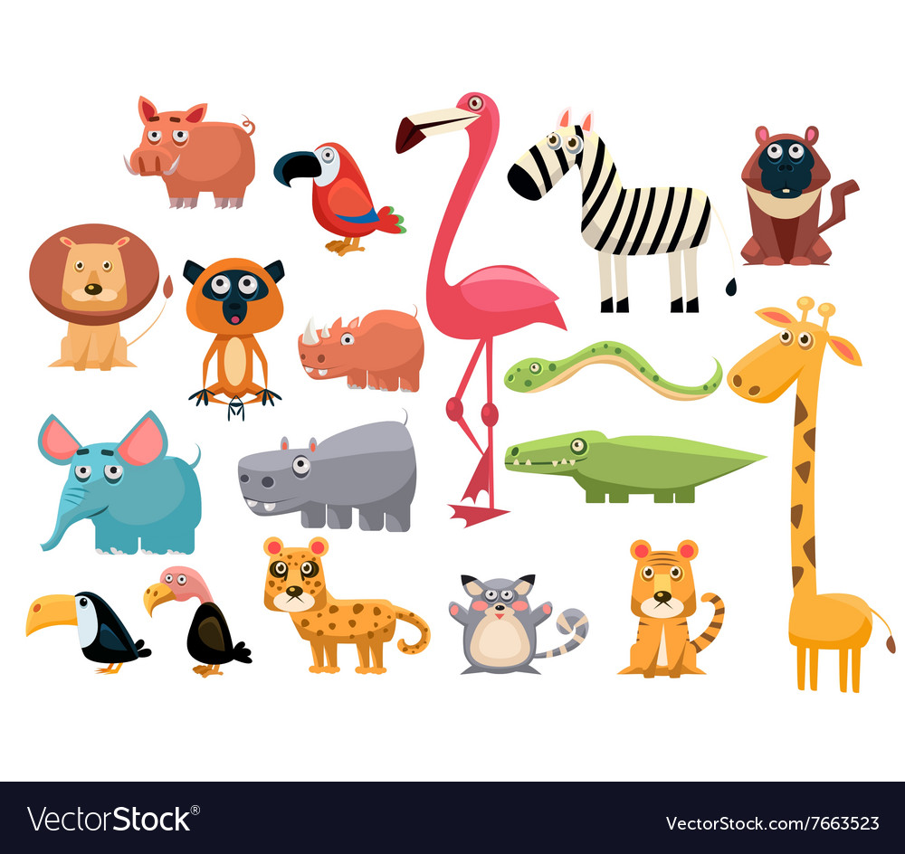 African Animals Set Royalty Free Vector Image - VectorStock