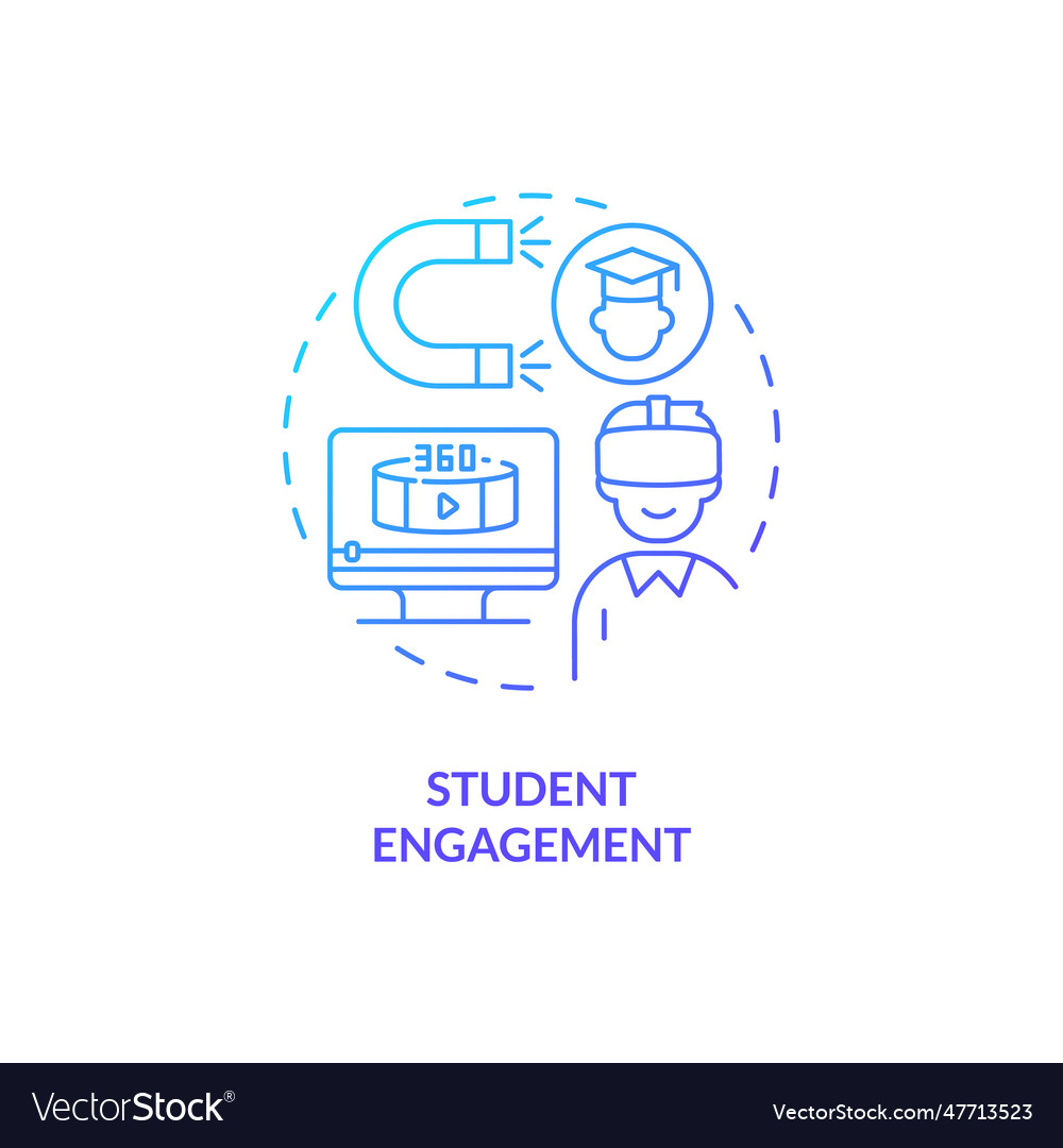 Ai in student engagement concept icon Royalty Free Vector