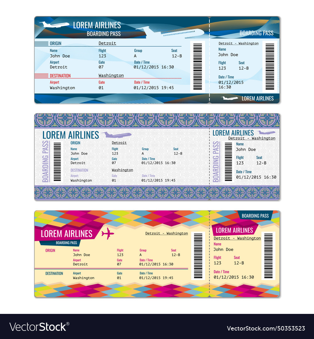 Airplane Tickets Royalty Free Vector Image - Vectorstock