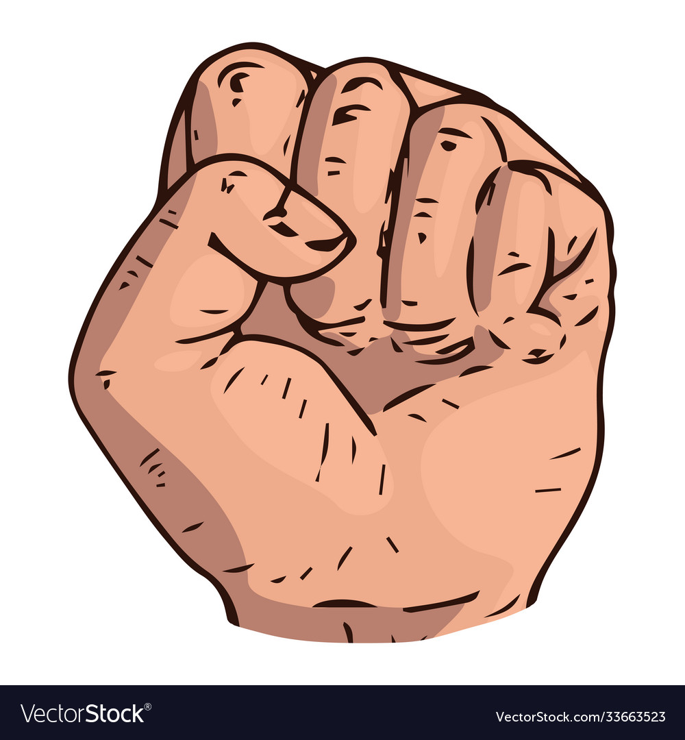 Fist hand icon up drawn Royalty Free Vector Image