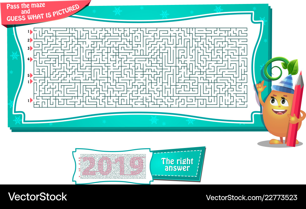 Maze what is pictured new year Royalty Free Vector Image