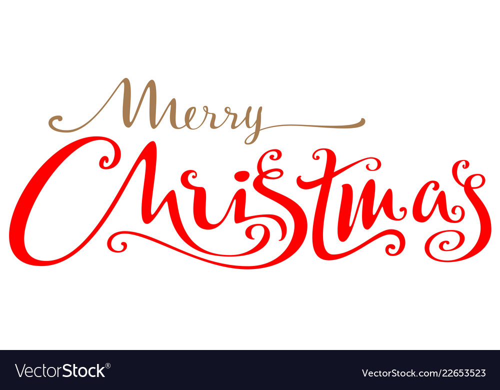 Merry christmas ornate lettering text for greeting