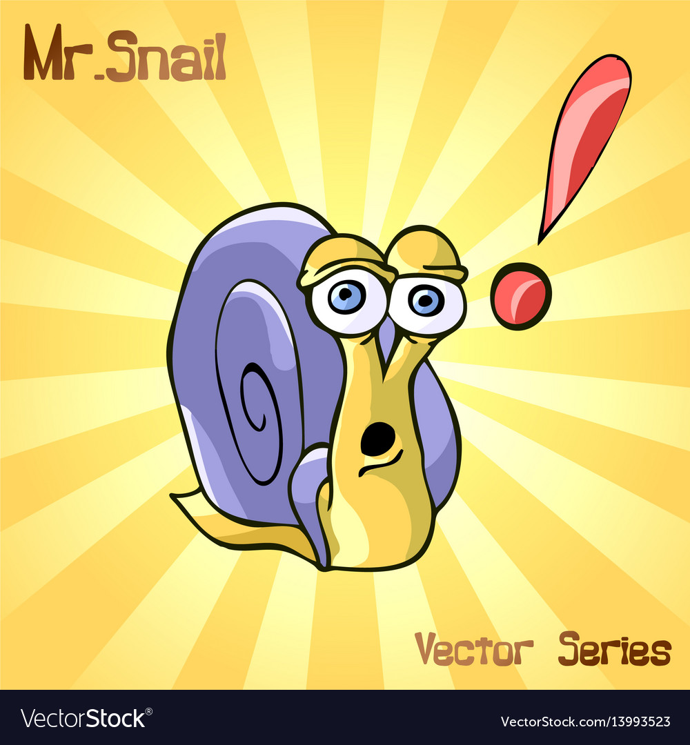 Mr snail with surprisingly Royalty Free Vector Image