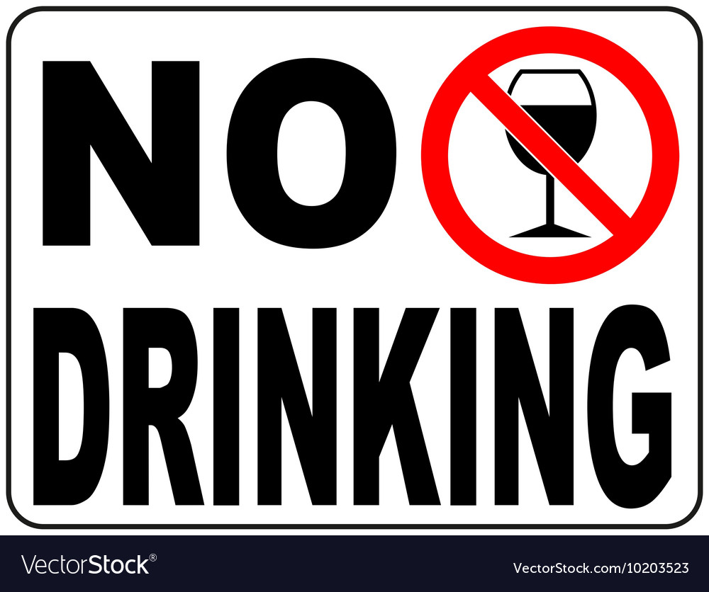 No Drinking Sign Royalty Free Vector Image VectorStock