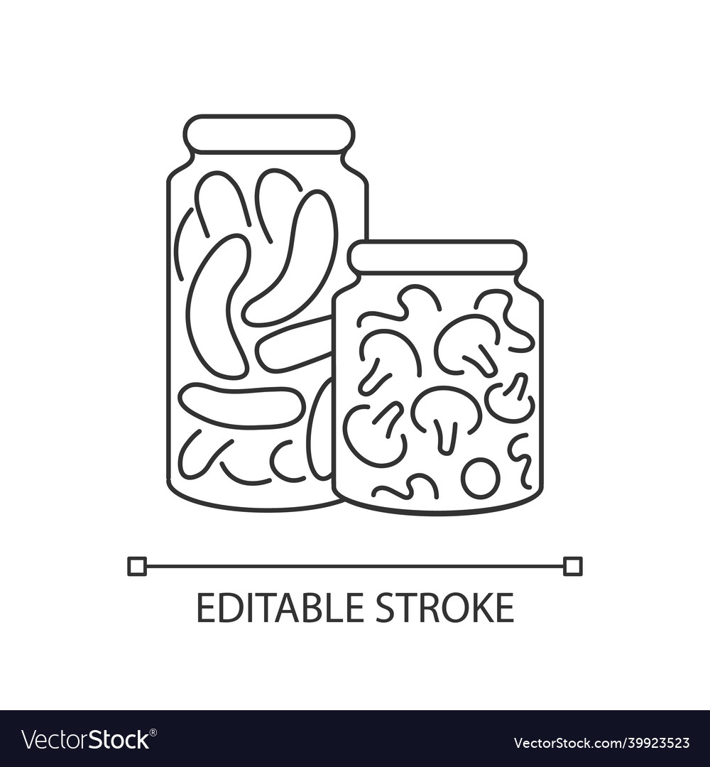 Pickling pixel perfect linear icon thin line Vector Image