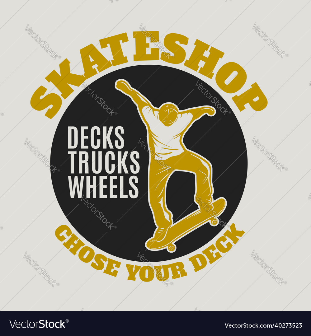 Skatebording logo emblem Royalty Free Vector Image