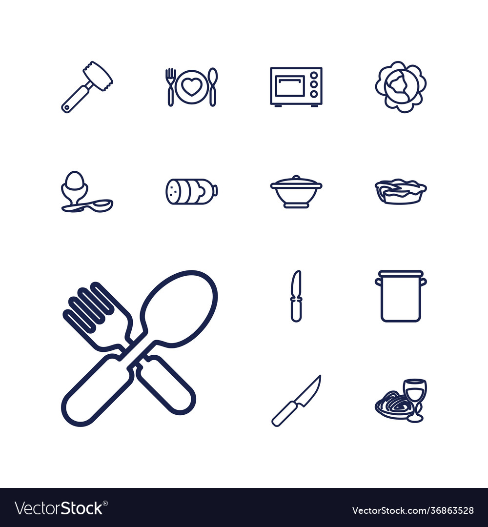 13 Cooking Icons Royalty Free Vector Image - Vectorstock