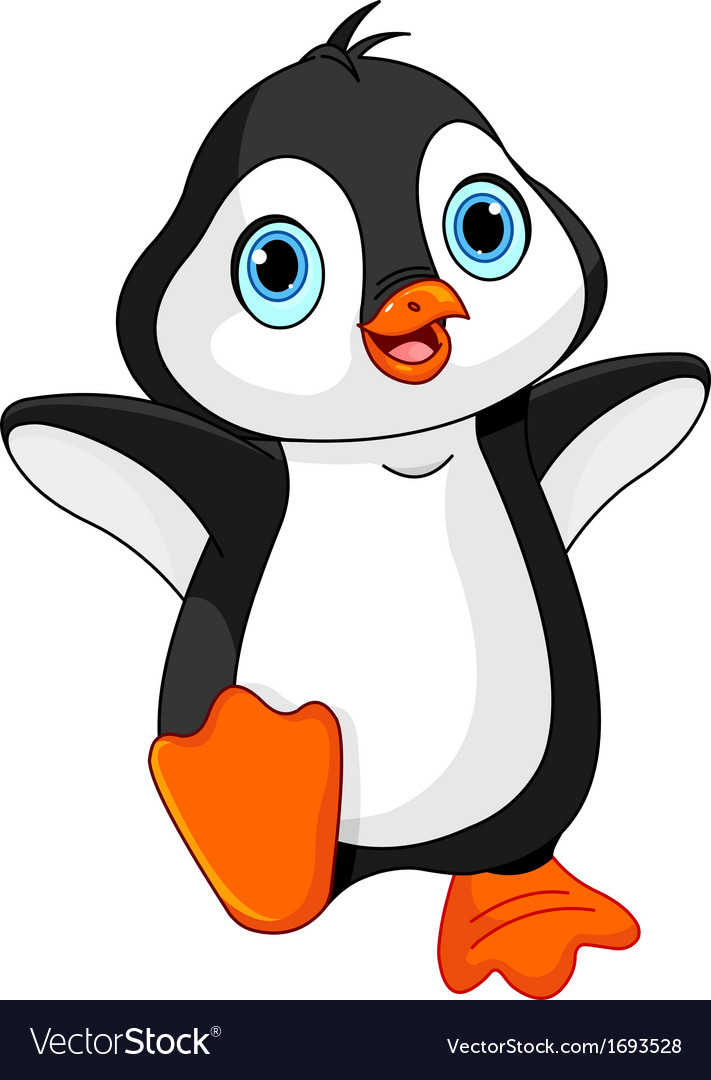 Cartoon baby penguin Royalty Free Vector Image