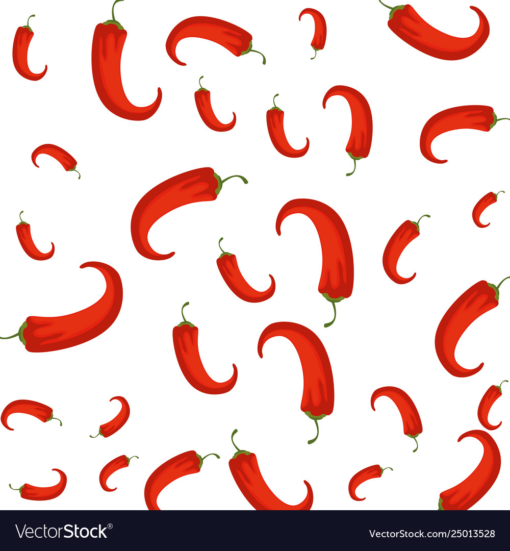 Chili pepper vegetables pattern Royalty Free Vector Image