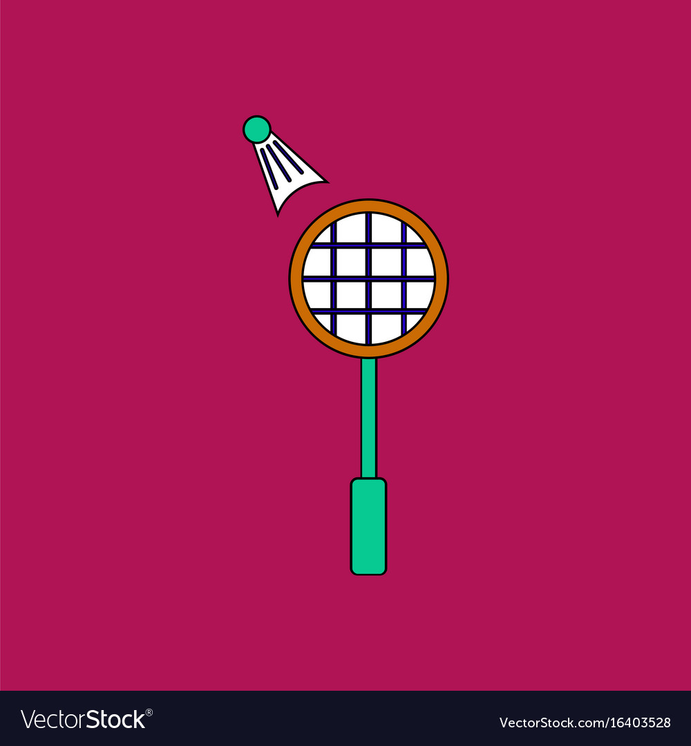 Flat icon design collection kids badminton